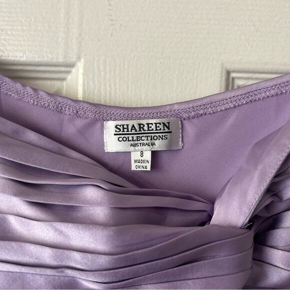 Shareen Collections Lilac Satin Maxi Skirt and Crop Top Set size 8 - Picture 13 of 13